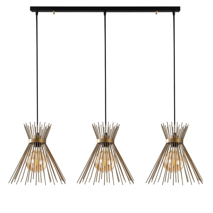 Opviq Kirpi - 3089 Lámpara de Araña Negra con Altura Ajustable